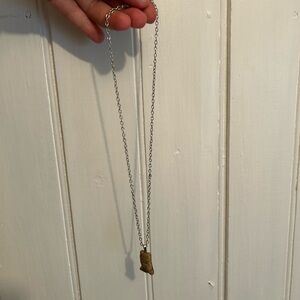 NEW handmade small shop brown gemstone pendant necklace